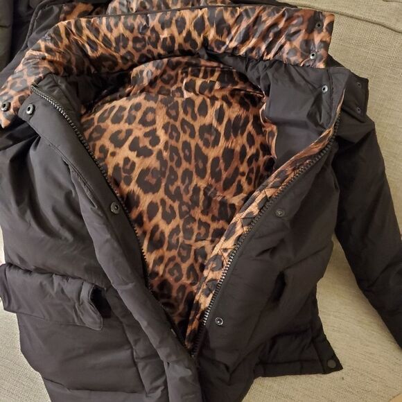 Halogen Animal Contrast Puffer Coat - Picture 10 of 15